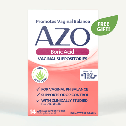 AZO® Boric Acid Suppositories 14 Count - Free Gift