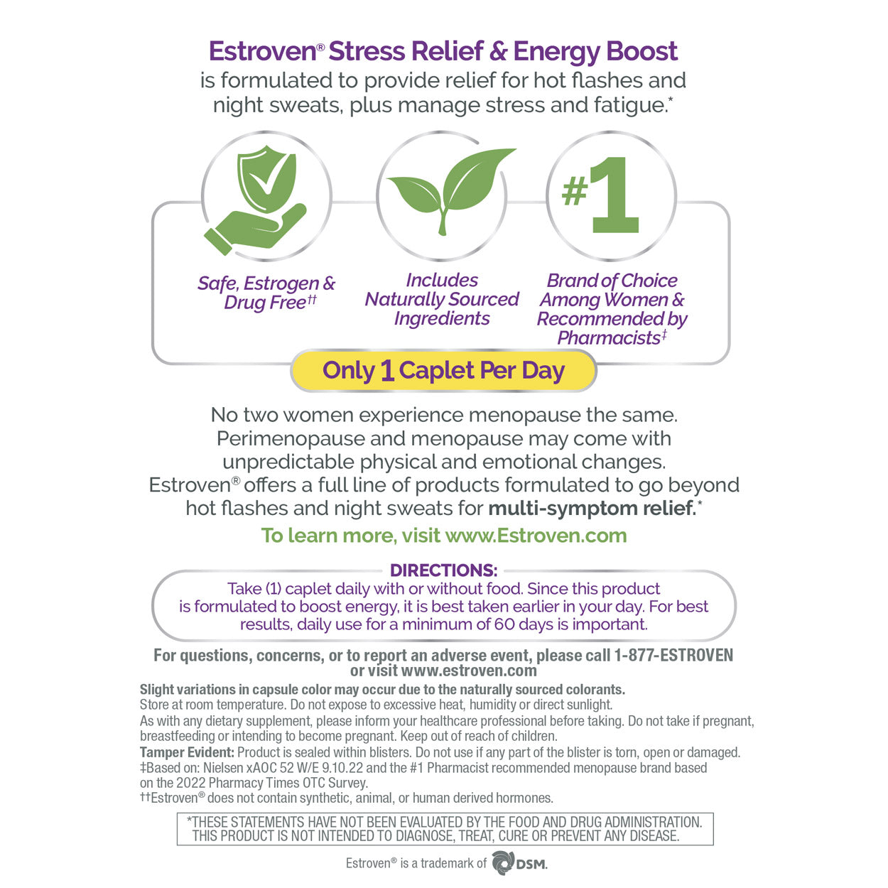 Estroven Stress back product label